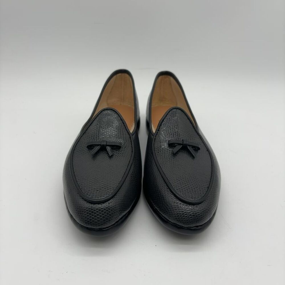 Belgian Shoes Midinette Grey Lizard Calf Loafers - Picture 2 of 6